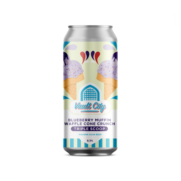 Vault City Blueberry Muffin Waffle Cone Crunch Double Scoop (CANS)