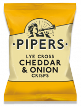 Pipers Crisps Cheddar & Onion 24 x 40g (Snacks)